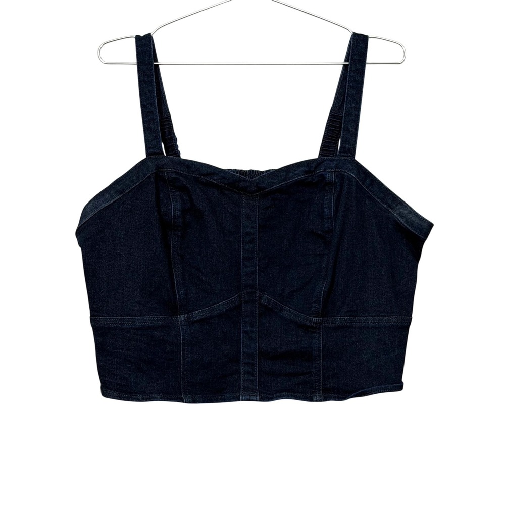 Studio by Torrid Denim Corset Top Women's 2 2X Dark Wash Bustier Crop Stretch